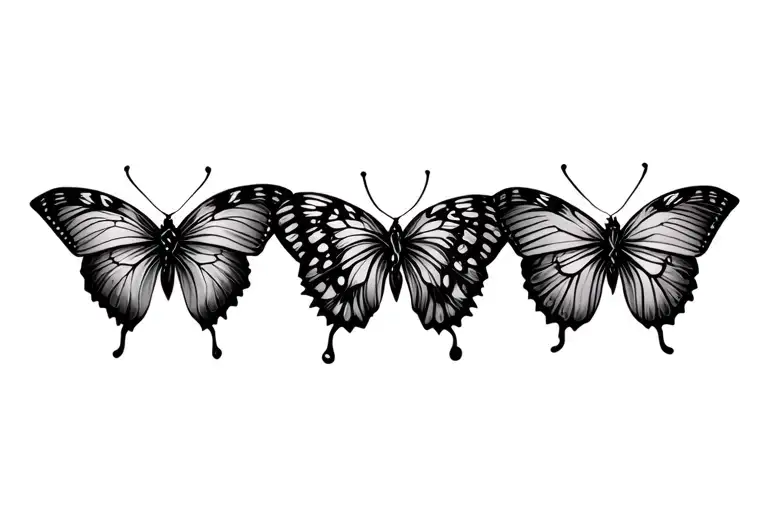 buttergly dark for cover in a group along a line to cover lower back tattoo tattoo design idea