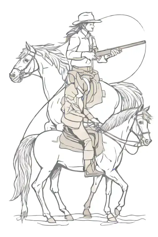 my rifle, my pony, and me western tattoo design idea