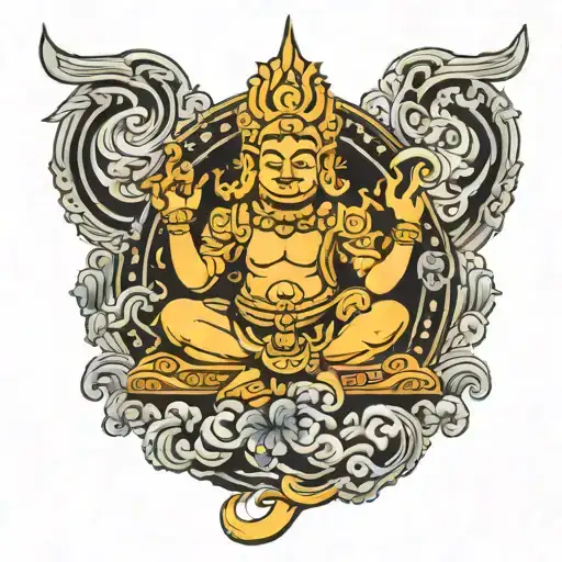 thai god of fortune  tattoo design idea