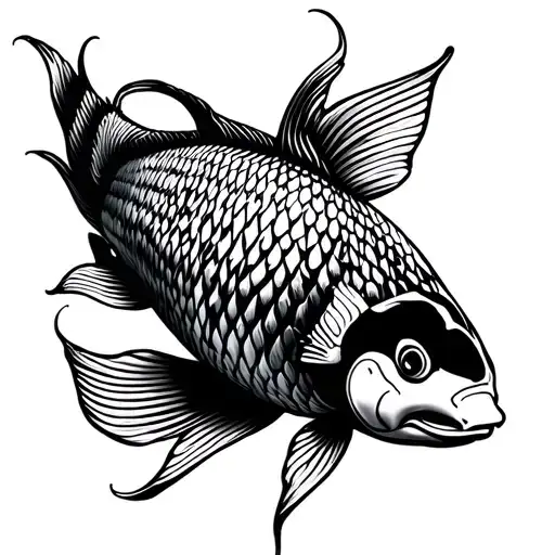 koi fish swimming gracefully tattoo design idea