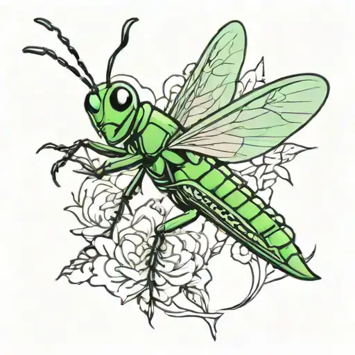 grasshopper tattoo design idea