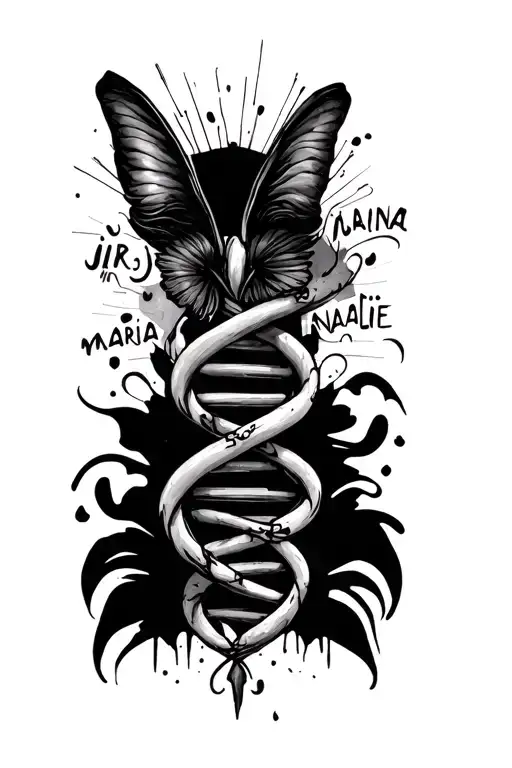 "julian jr maria fe nathalie" dna strand tattoo design idea