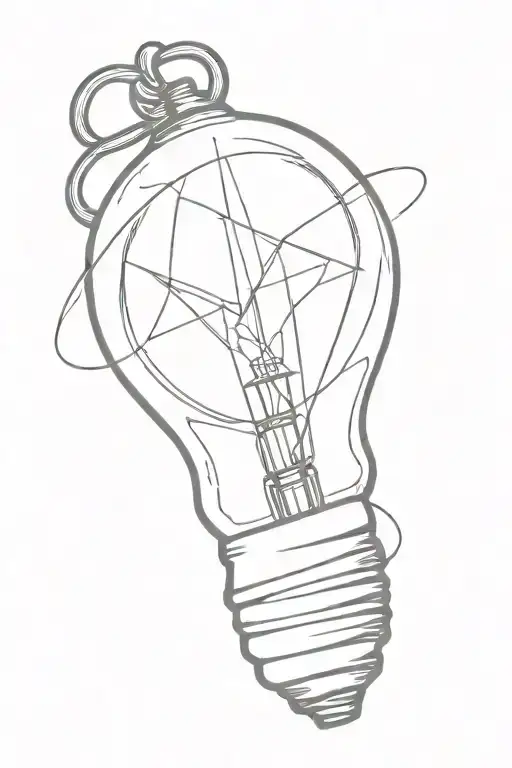 light bulb cross intertwined tattoo design idea