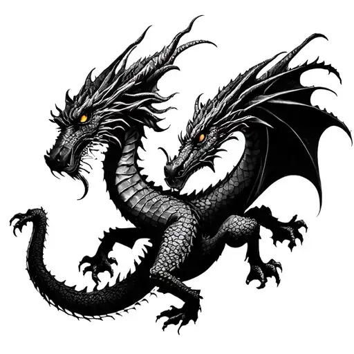 shadows and dragons tattoo design idea