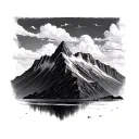 table mountain scene tattoo design idea