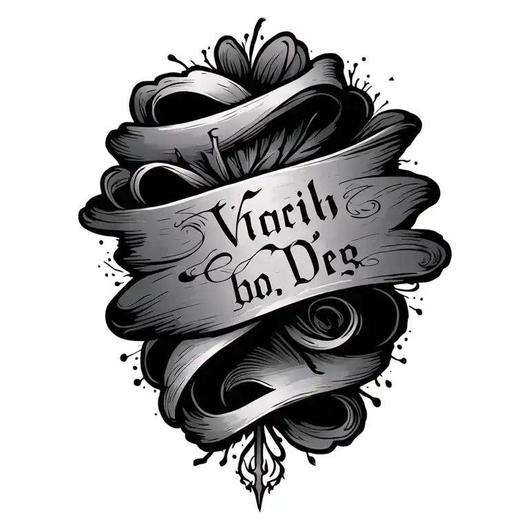 scroll with words  tattoo design idea