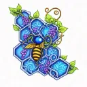 honeycomb and vine intertwined tattoo design idea
