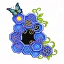 honeycomb and vine intertwined tattoo design idea