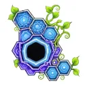 honeycomb and vine intertwined tattoo design idea