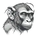 feral monkey tattoo design idea