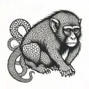 feral monkey tattoo design idea