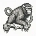 feral monkey tattoo design idea