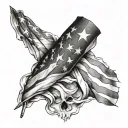 american flag arm sleeve tattoo design idea
