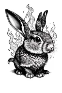Fire rabbit tattoo design idea