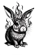 Fire rabbit tattoo design idea