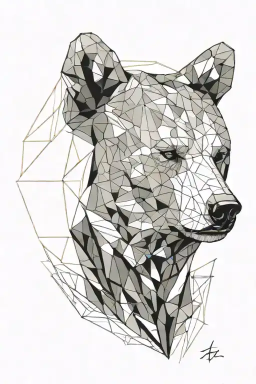 bear head tattoo design idea