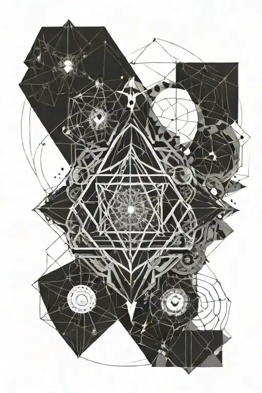 A geometric design inspired by alchemy and chemistry principles tattoo design idea