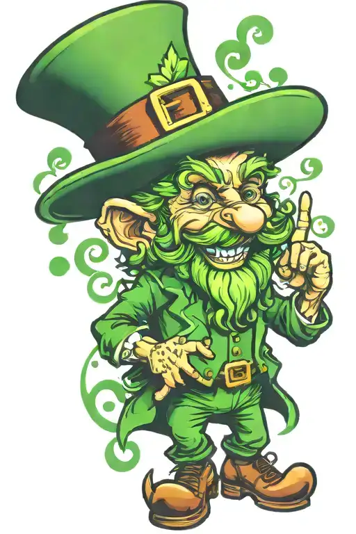 leprechaun raving tattoo design idea