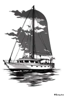 Jimmy Buffett's boat sailing tattoo design idea