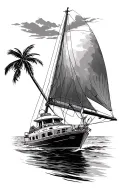 Jimmy Buffett's boat sailing tattoo design idea