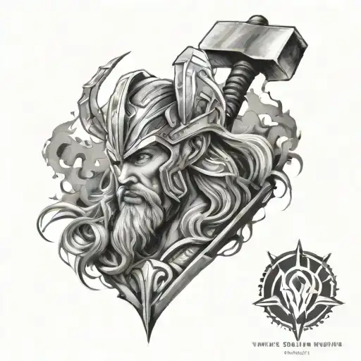thor god tattoo design idea