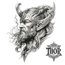 thor god tattoo design idea