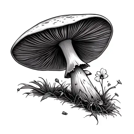 Alice In Wonderland Mushroom tattoo design idea