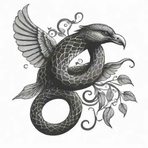 serpent and dove tattoo design idea