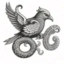 serpent and dove tattoo design idea