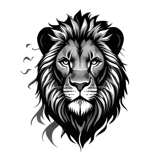 a lion face tattoo design idea