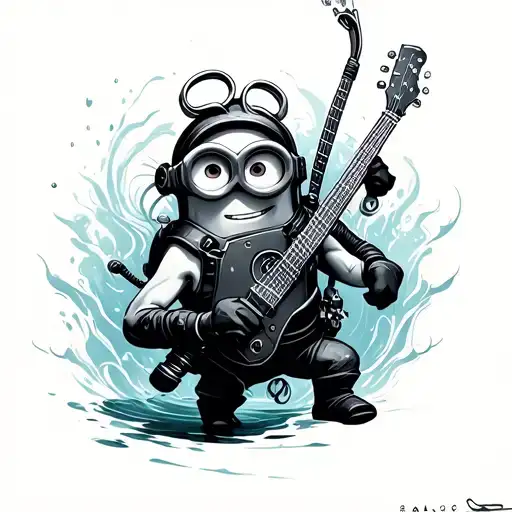 Minion Diver metal music tattoo design idea