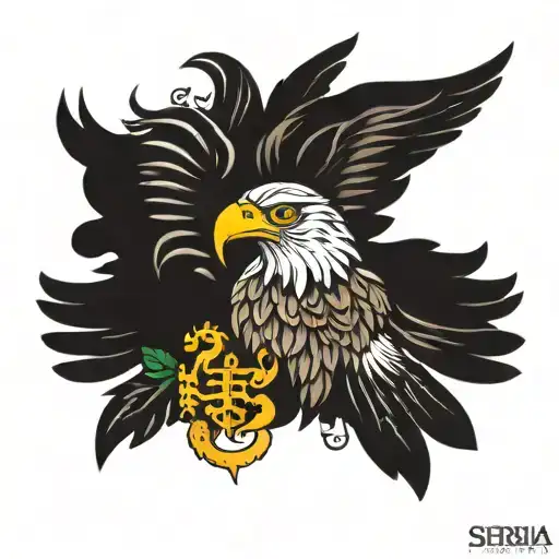 Serbian orthodox eagles tattoo design idea