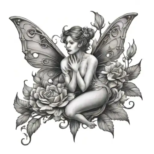 fairy music nature love sex tattoo design idea