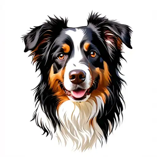 dog breed Australian Shepherd tattoo design idea