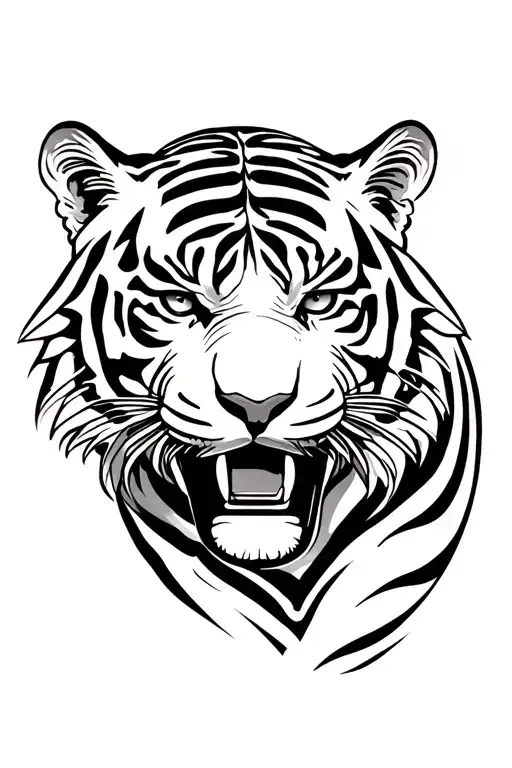 tiger is searching for alcohol drink tattoo design idea