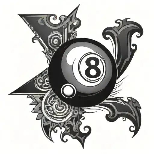 eight ball tattoo design idea