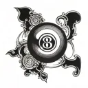 eight ball tattoo design idea
