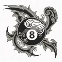 eight ball tattoo design idea