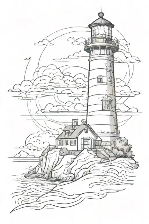 lighthouse tattoo design idea