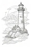 lighthouse tattoo design idea