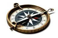 A 3D compass in a diagonal perspective tattoo design idea