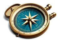 A 3D compass in a diagonal perspective tattoo design idea
