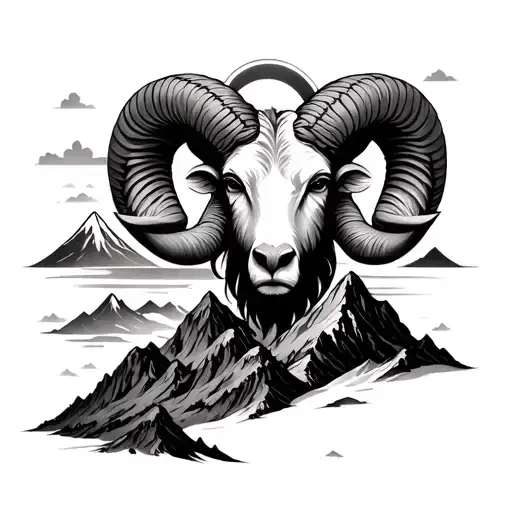 Aries, peace, karma, travelling, misterious, mountain all in one tattoo  tattoo design idea
