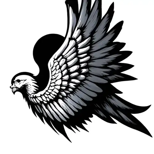 I want a wing-shaped one that shows my bones tattoo design idea