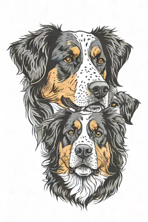 york shire terrier and bernese mountain dog tattoo design idea