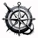 abstract nautical compass and cross realism tattoo tattoo design idea