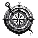 abstract nautical compass and cross realism tattoo tattoo design idea