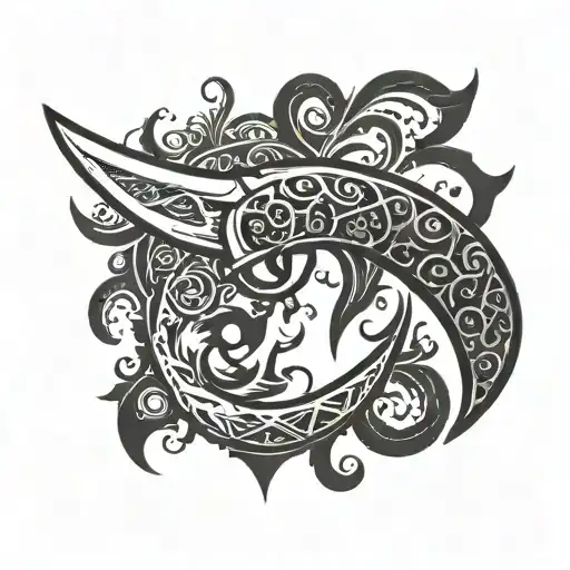 karambit knife from csgo in blackwork traditional style tattoo design idea