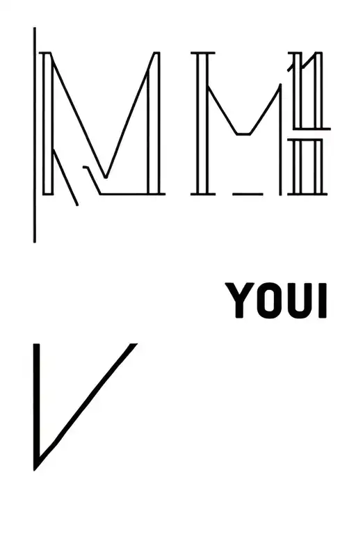 11:11 time small black can you incorporate the letter M or V tattoo design idea