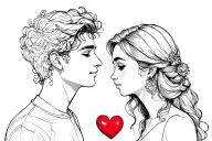 Renato and Sofia with a heart tattoo design idea